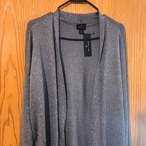 Nwt.Worthington Shiny Grey Cardigan XL